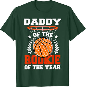 Daddy Of Rookie 1st Basketball Birthday Theme Matching T-Shirt - T-Shirt | Forest