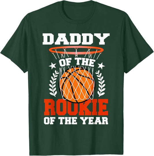 Daddy Of Rookie 1st Basketball Birthday Theme Matching T-Shirt - T-Shirt | Forest