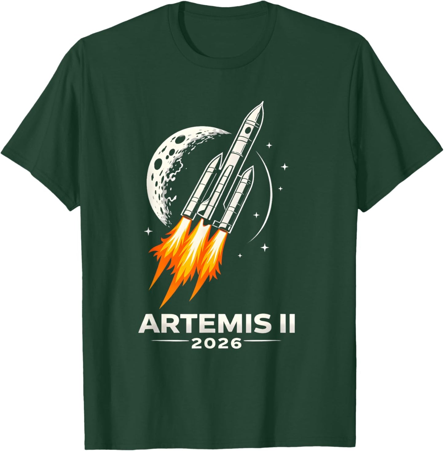 Artemis II 2026 Raketenstart Mond Mission Weltraum Design T-Shirt - T-Shirt | Forest