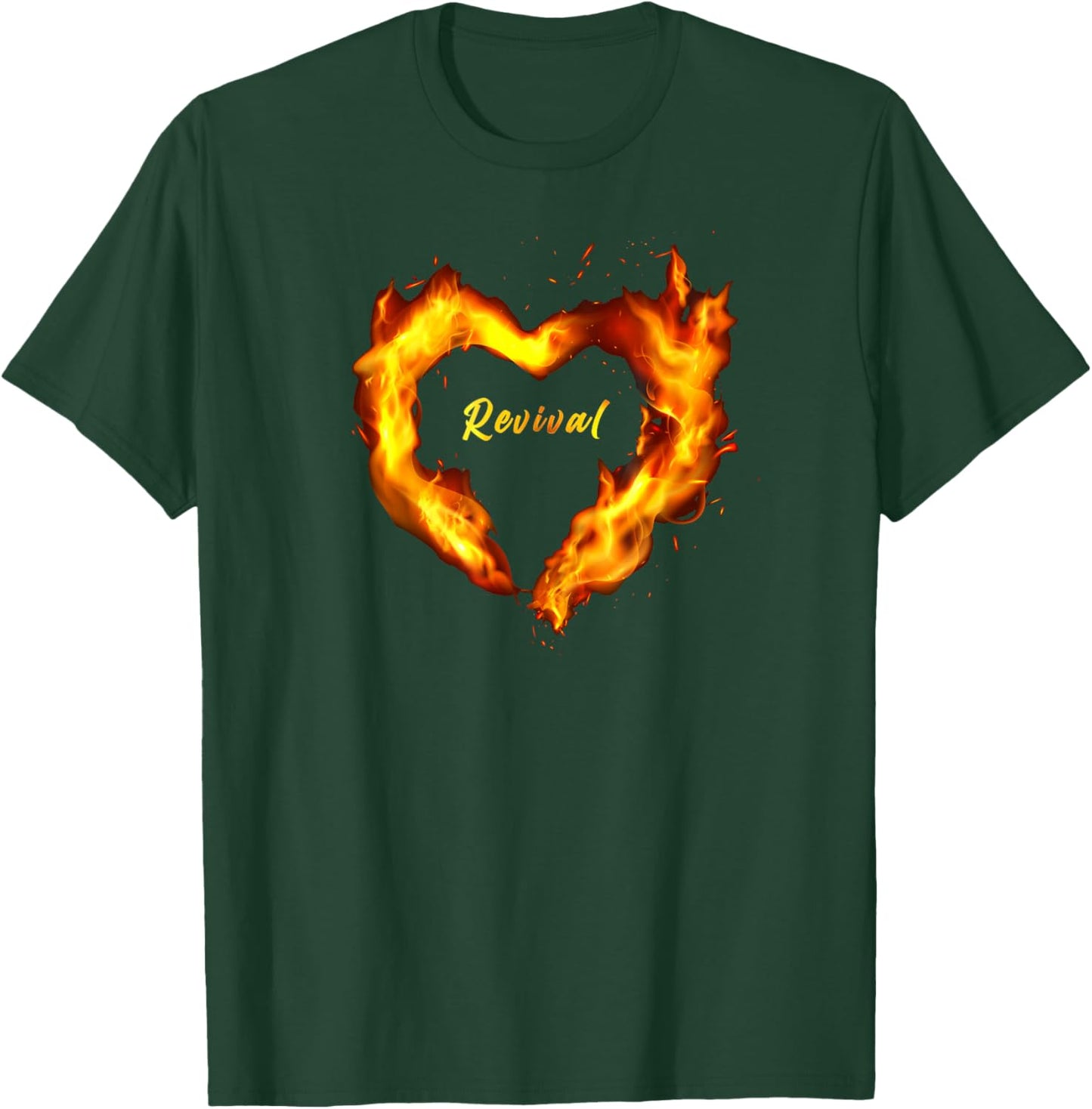 Christian Faith Revival Fire – Born-Again Believer Graphic T-Shirt - T-Shirt | Forest