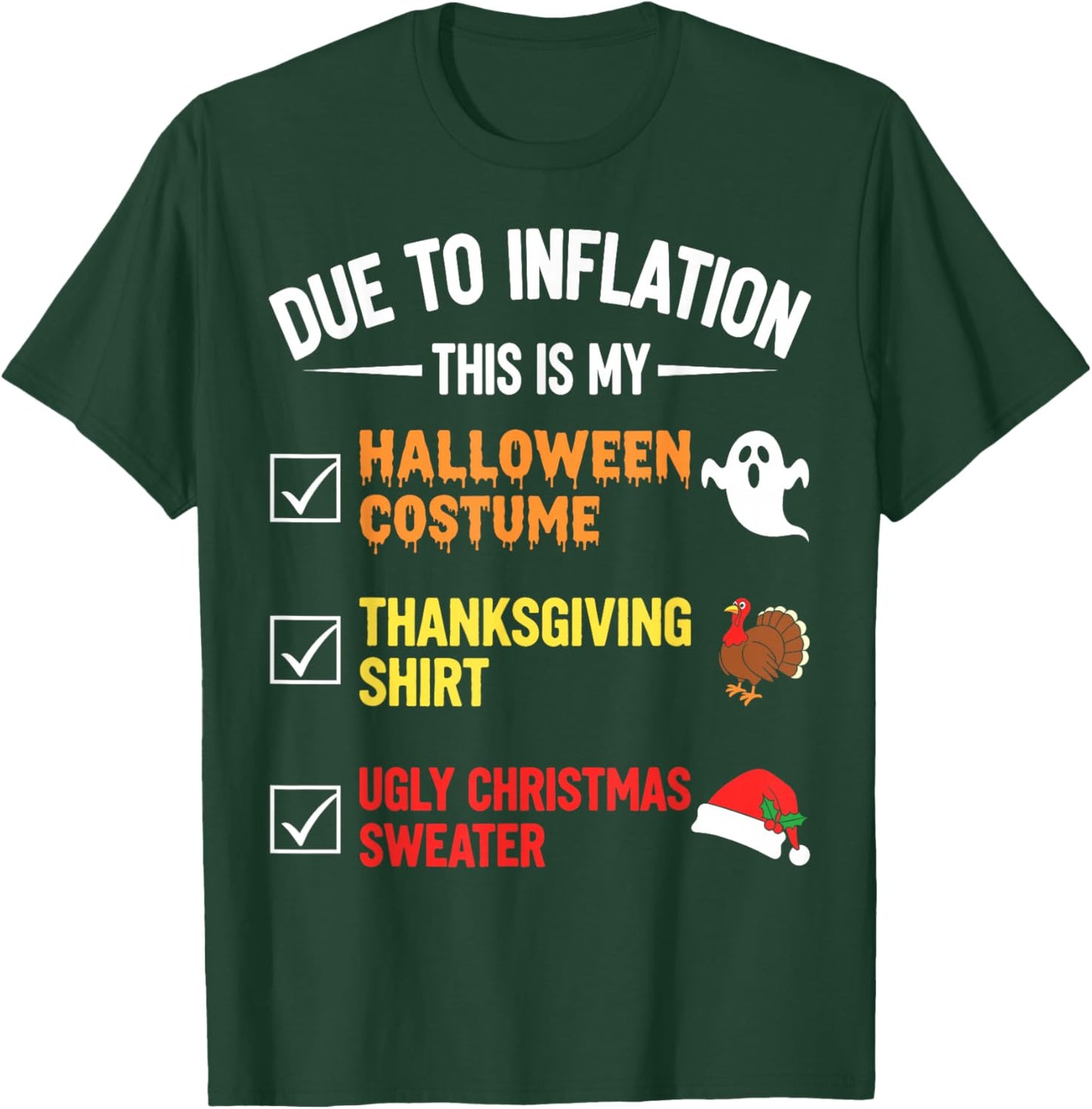 Due to Inflation This My Halloween Costume Men Women Funny T-Shirt - T-Shirt | Forest