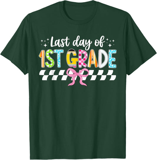 Last Day of 1st Grade Coquette First Grade Graduation T-Shirt - T-Shirt | Forest