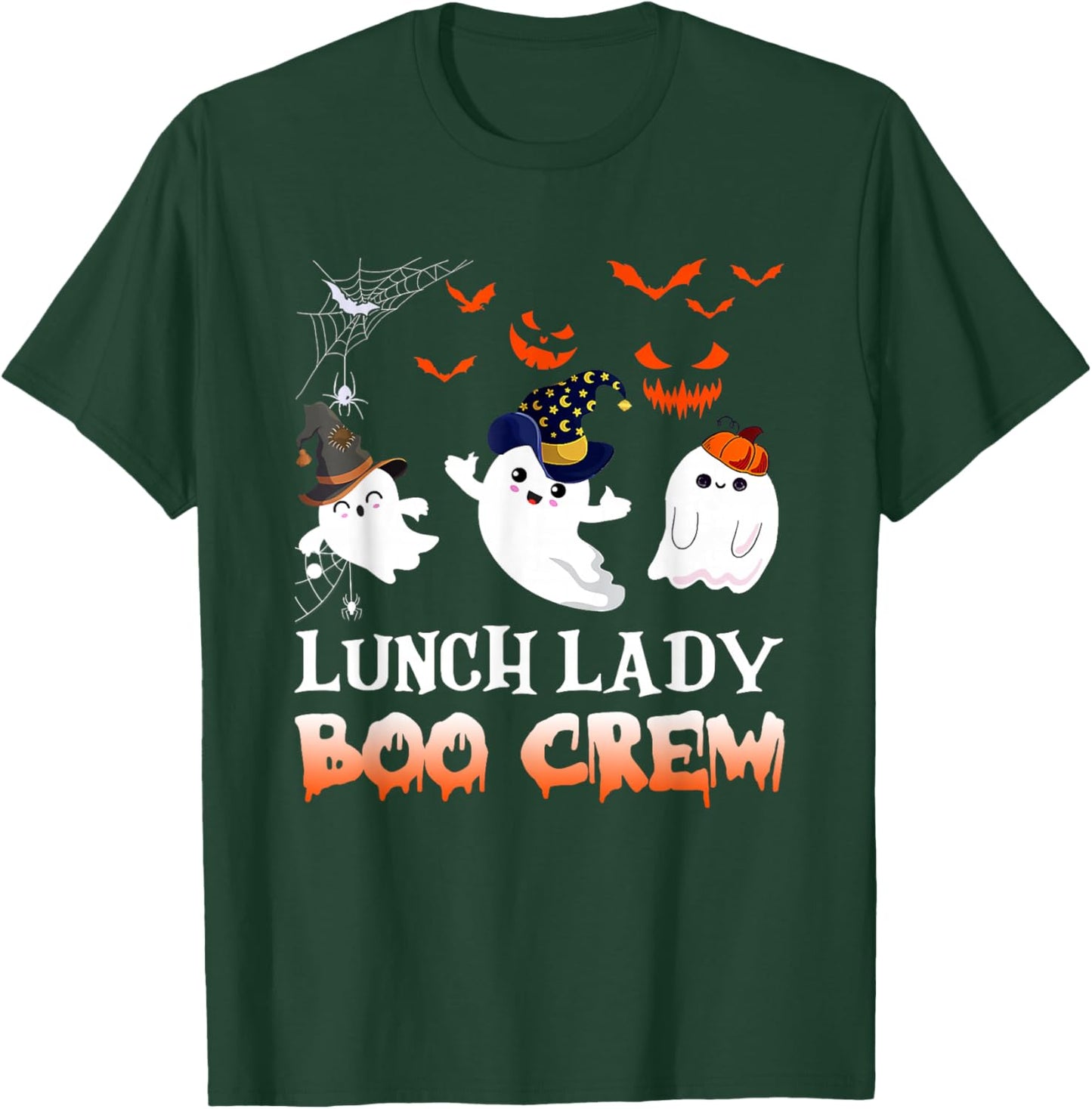 Lunch Lady Boo Crew Funny Halloween Ghost Costume Idea T-Shirt - T-Shirt | Forest