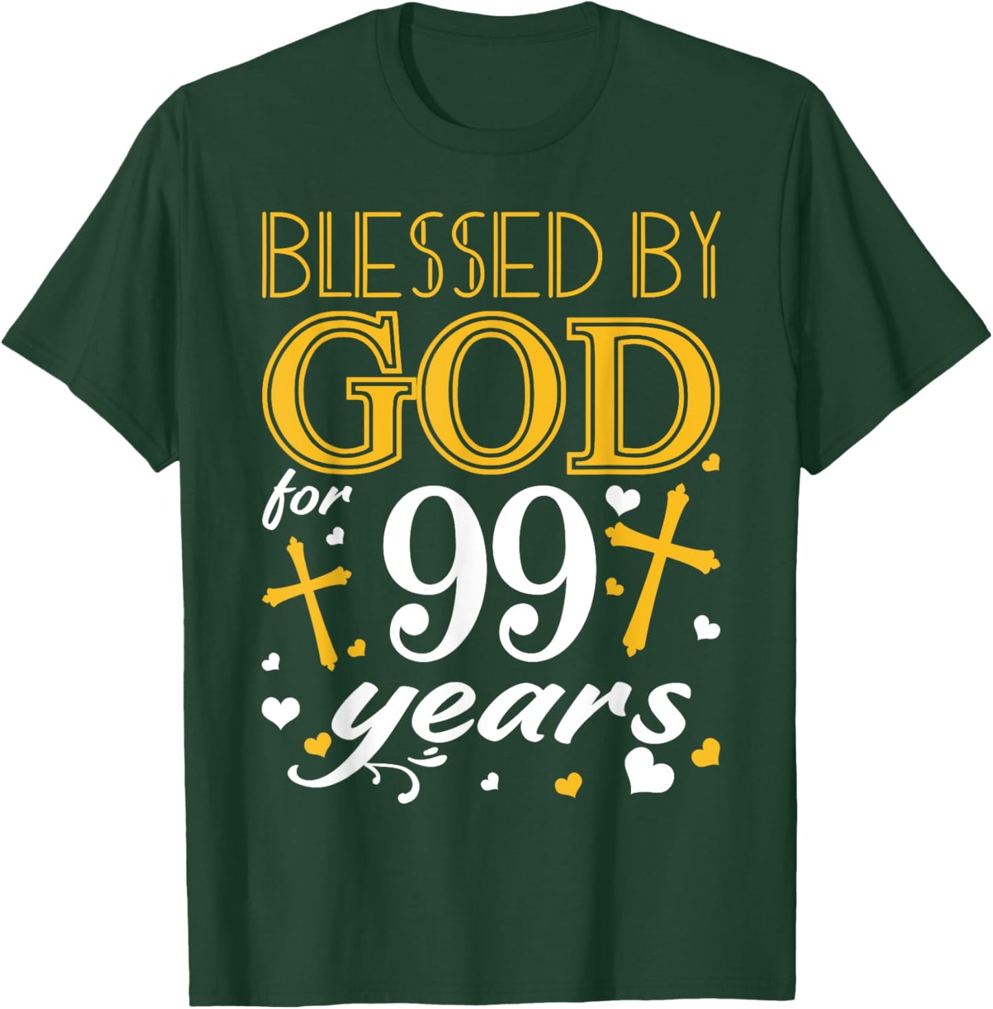 Vintage Blessed By God For 99 Years Happy 99th Birthday T-Shirt - T-Shirt | Forest