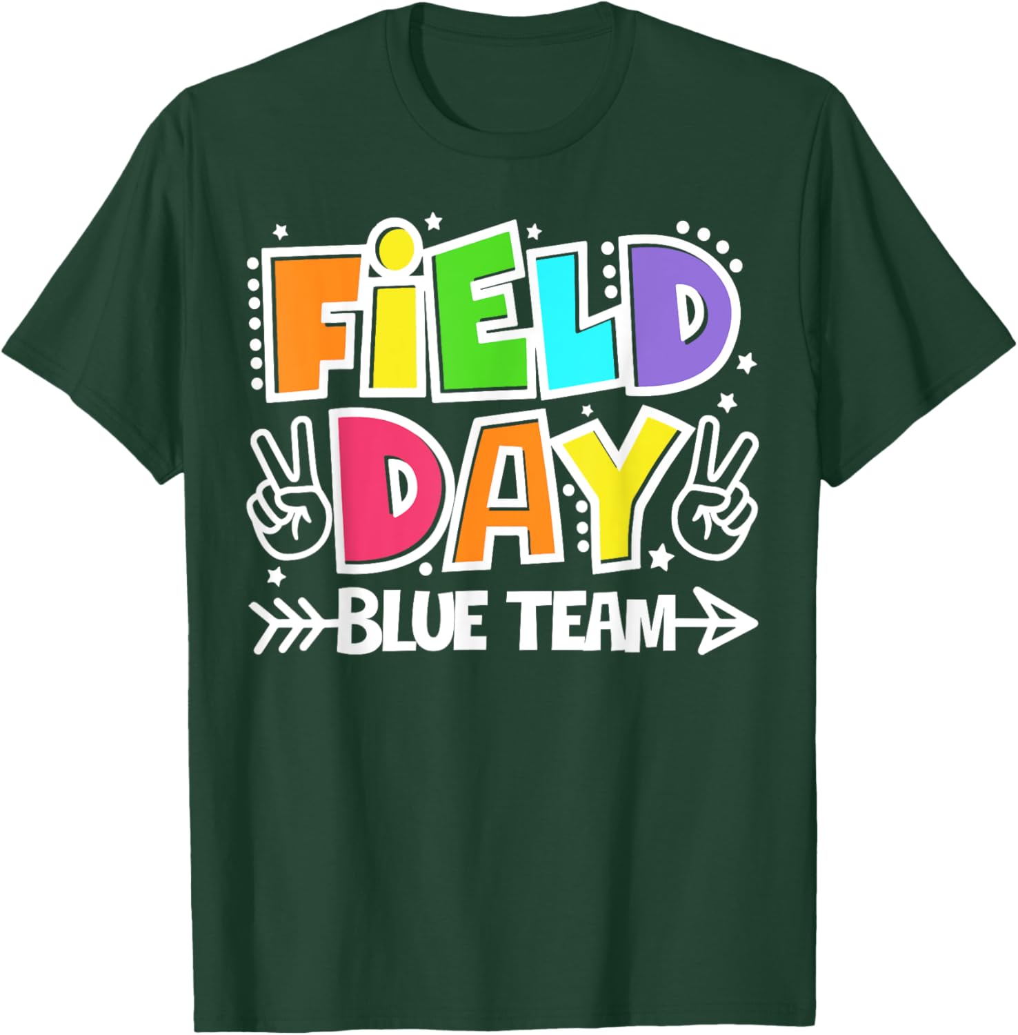 Field Day Blue Team Funny For Teacher Kids Field Day Games T-Shirt - T-Shirt | Forest