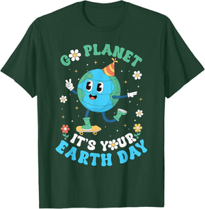 Earth day 2025 Teacher Kids Go Planet It's Your Earth Day T-Shirt - T-Shirt | Forest
