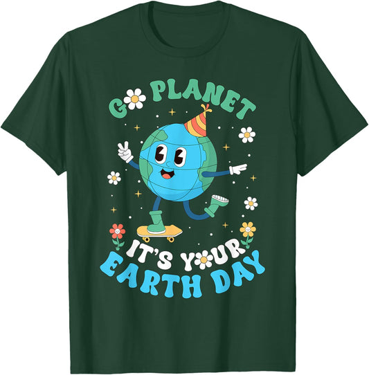 Earth day 2025 Teacher Kids Go Planet It's Your Earth Day T-Shirt - T-Shirt | Forest