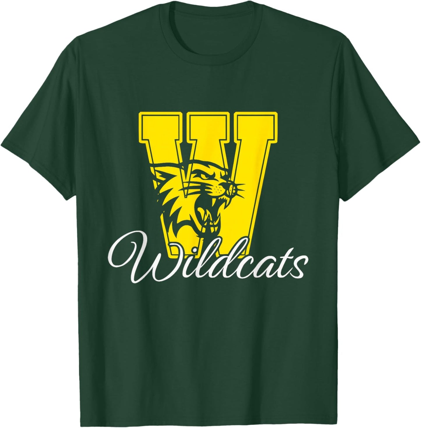 Wildcats Spirit Bold Letter W T-Shirt - T-Shirt | Forest