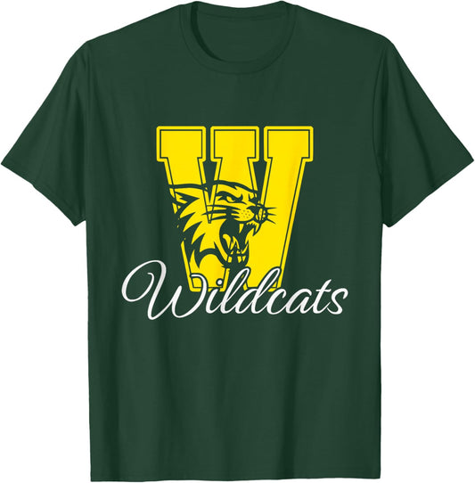 Wildcats Spirit Bold Letter W T-Shirt - T-Shirt | Forest