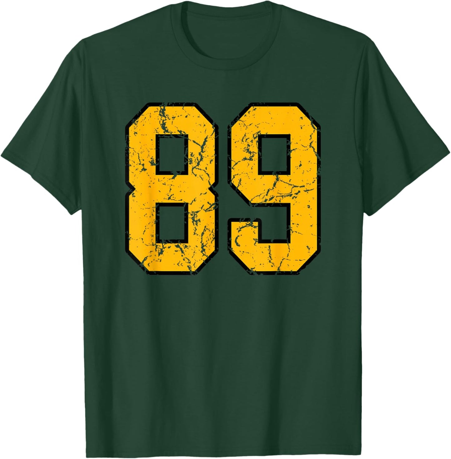 Gold and Black Sports Number 89 Jersey Uniform Player T-Shirt - T-Shirt | Forest