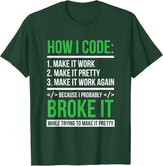 Coder Coden - Computer Scientist Developer Programmer T-Shirt - T-Shirt | Forest