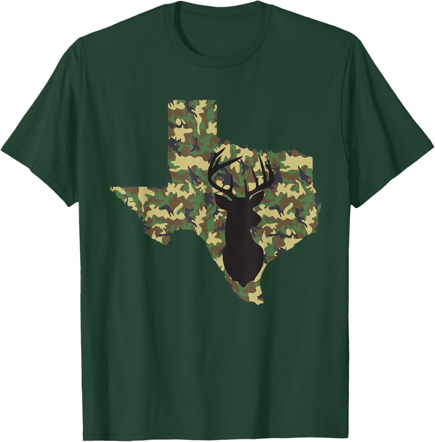 Deer Hunter Camouflage Hunting Safety Orange State Texas T-Shirt - T-Shirt | Forest
