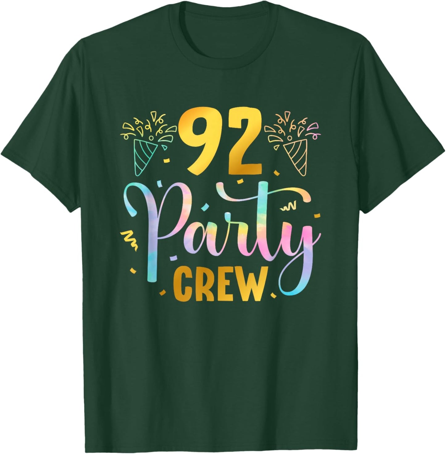 92 Party Crew 92nd Birthday Squad 92 Years Old Birthday T-Shirt - T-Shirt | Forest