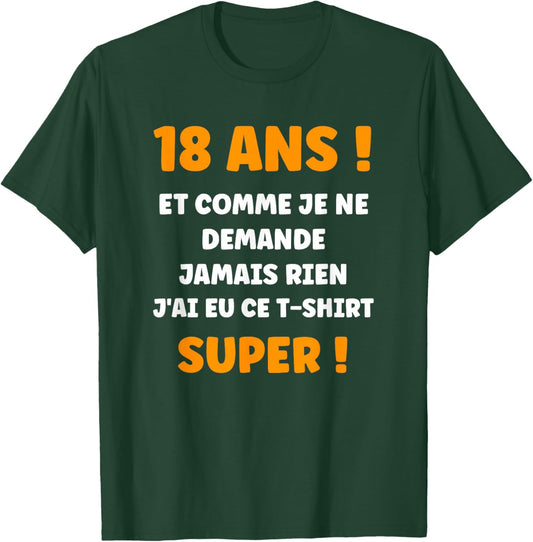 Funny Draw Boy 18 Years Funny Funny Birthday 18 Years Old T-Shirt - T-Shirt | Forest