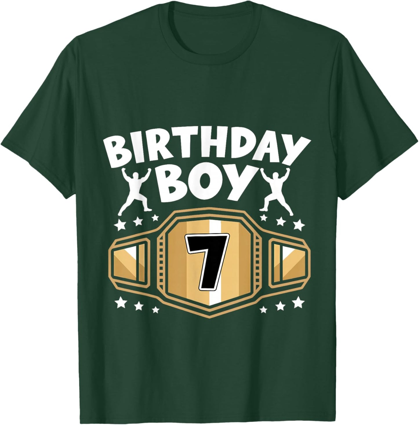 Kids 7th Birthday Boy Wrestling 7 Year Old Wrestler Bday T-Shirt - T-Shirt | Forest
