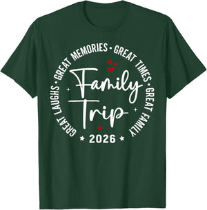 Family Trip Vacation 2026 Matching Group T-Shirt - T-Shirt | Forest
