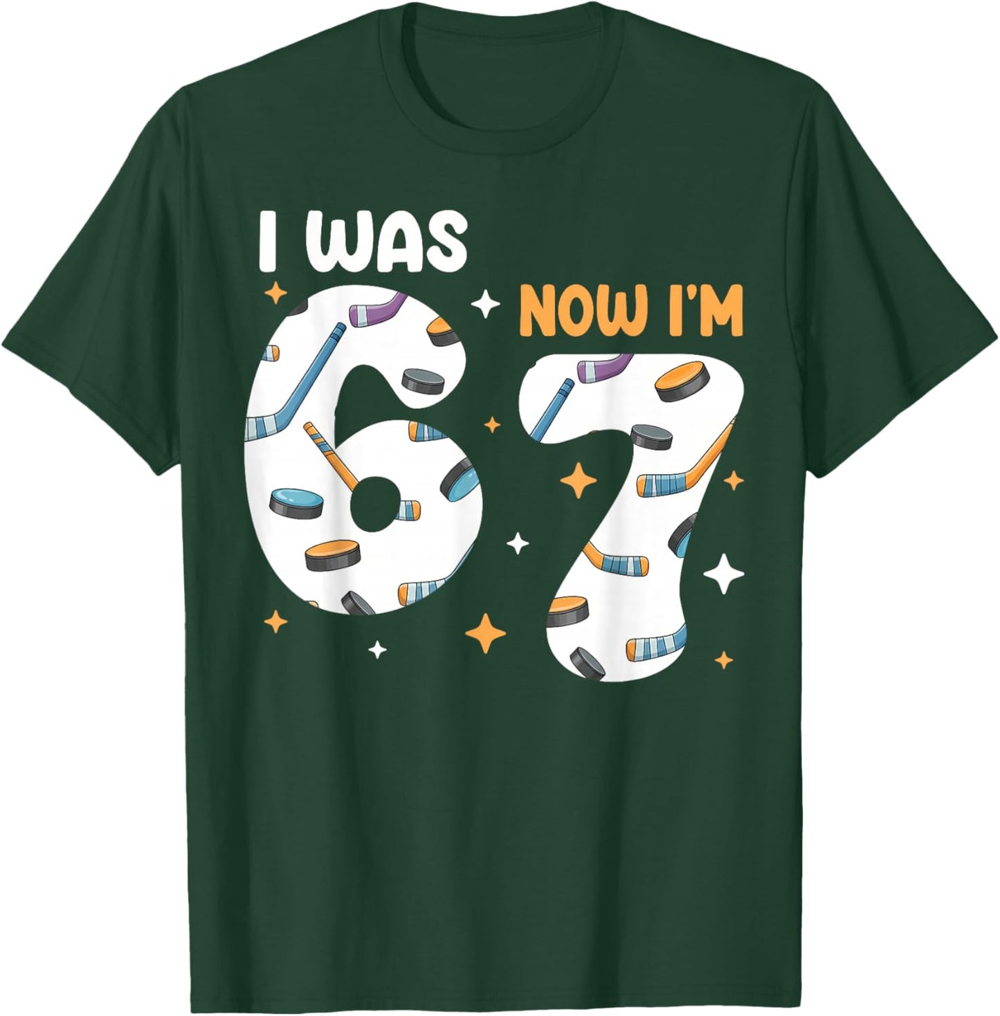 I was 6 Now I'm 7 Hockey Birthday T-Shirt - T-Shirt | Forest