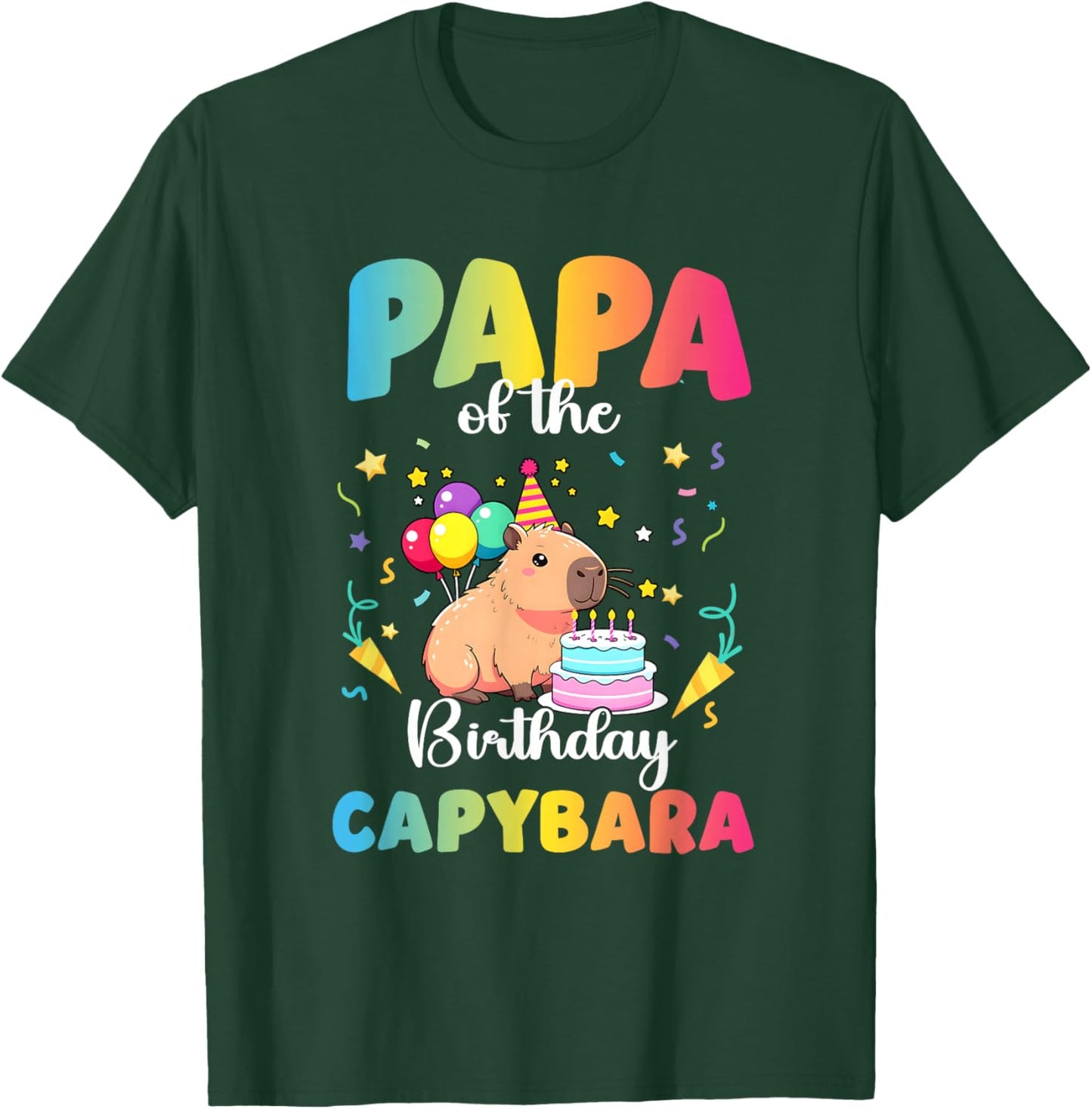 Papa of The Birthday Girl Capybara Bday Party Family T-Shirt - T-Shirt | Forest