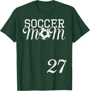 Soccer Mom Jersey Number 27 Favorite Player #27 Team T-Shirt - T-Shirt | Forest