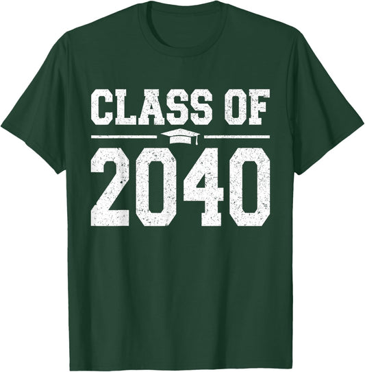 Class of 2040 Grow With Me Graduation Vintage Kindergarten T-Shirt - T-Shirt | Forest