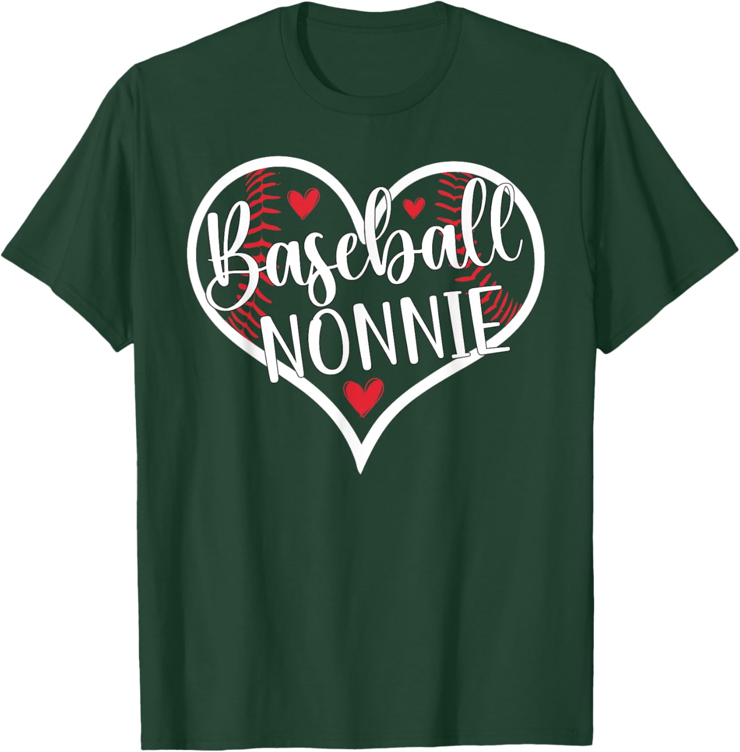 Baseball Nonnie Heart Nonnie Of A Baseball Player Nonnie T-Shirt - T-Shirt | Forest