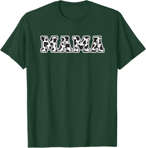 Mama Cow Mom Farm Animal Mama Kids Mother's Day Family T-Shirt - T-Shirt | Forest