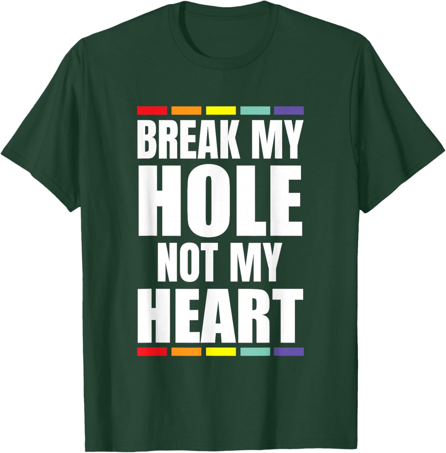 Break My Hole not My Heart Pride Rainbow Queer Gay CSD LGBTQ T-Shirt - T-Shirt | Forest