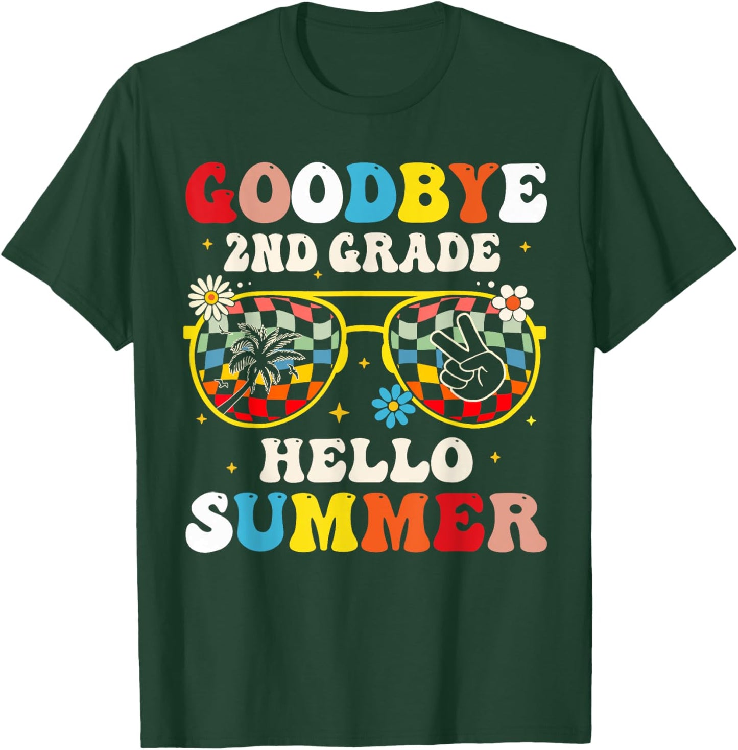 Goodbye 2nd Grade Graduation To 3rd Grade Hello Summer Kids T-Shirt - T-Shirt | Forest