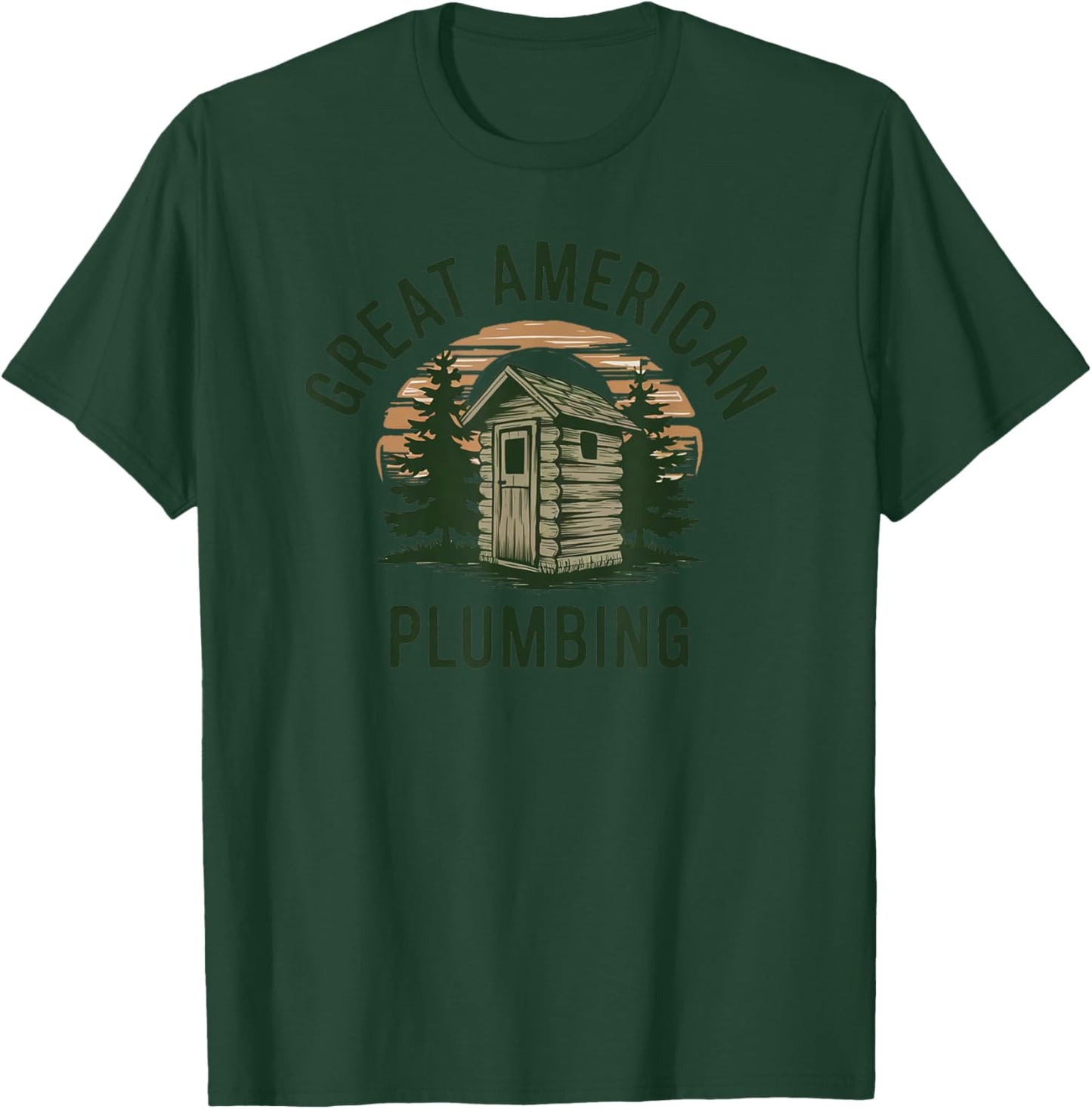Great American Plumbing Funny Outhouse Country Bathrooms T-Shirt - T-Shirt | Forest