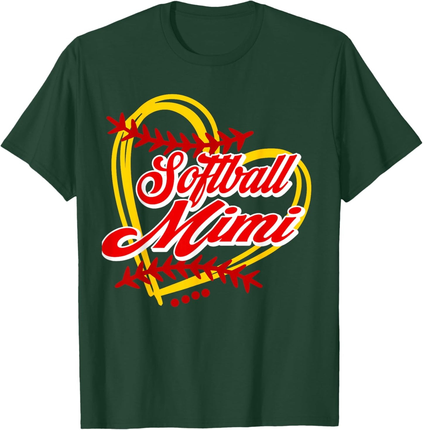 Softball Mimi Heart Softball Player Lover T-Shirt - T-Shirt | Forest