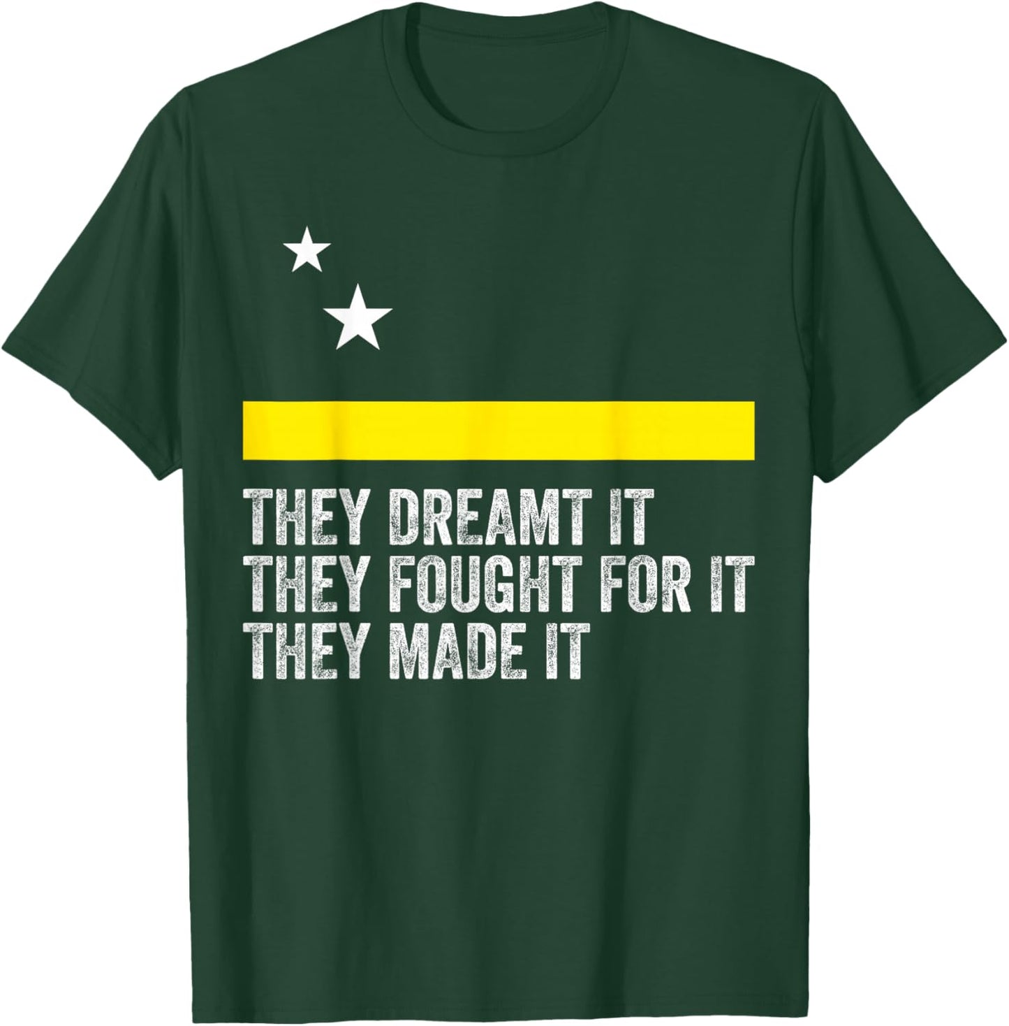 Curacao Flag Inspired Motivational Quote Design T-Shirt - T-Shirt | Forest