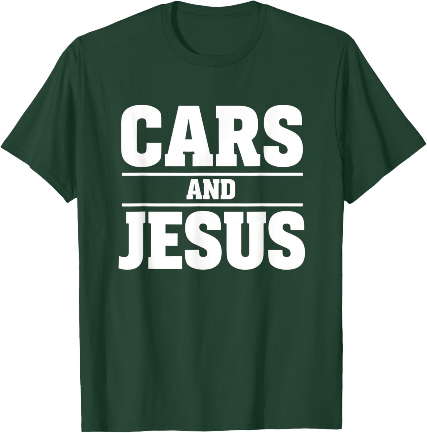 Car and Jesus, Car Christian Car Lover Design T-Shirt - T-Shirt | Forest