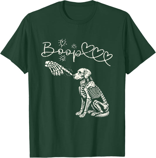 Skeleton Hand Boop Golden Retriever Dog Lover Women Kids T-Shirt - T-Shirt | Forest