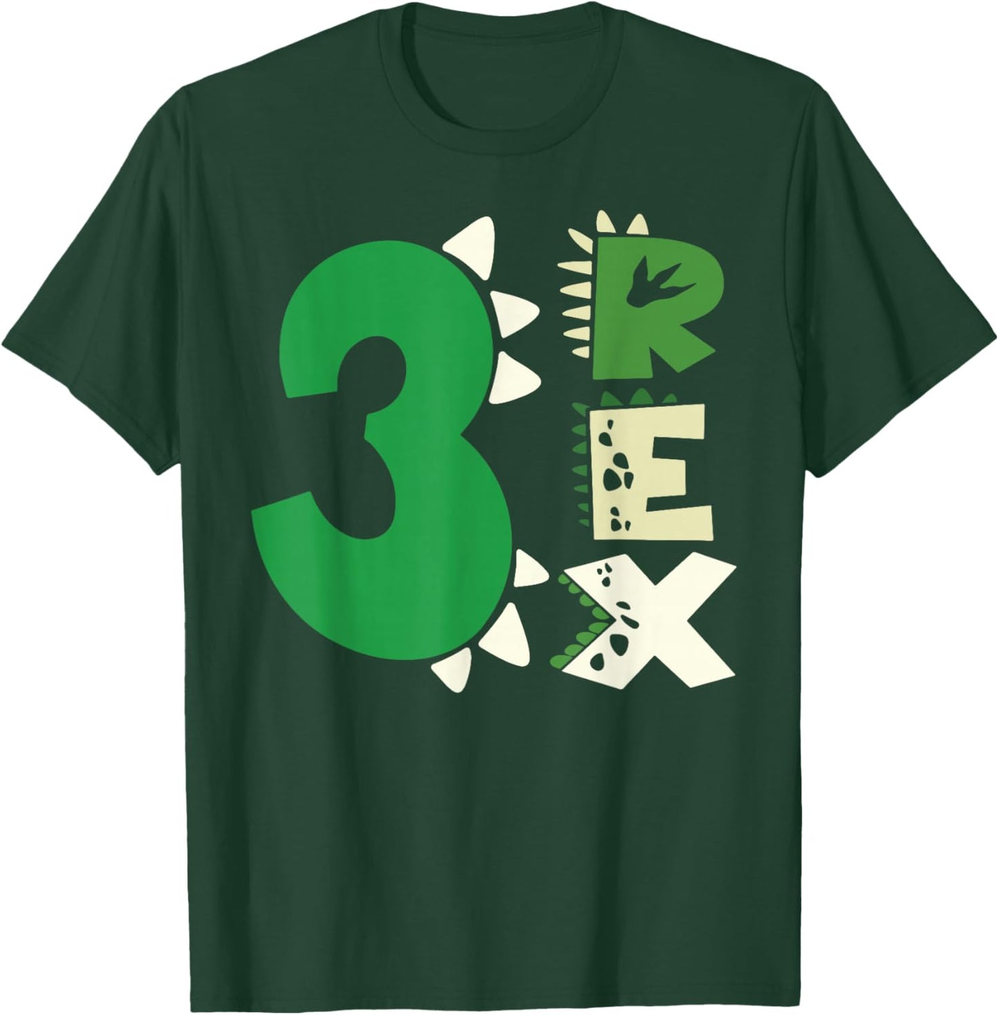 Three Rex Birthday Boy 3rd Dinosaur Birthday T-Rex Birthday T-Shirt - T-Shirt | Forest
