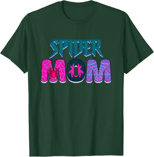 Groovy Design Matching Family Birthday Girl Party Spider Mom T-Shirt - T-Shirt | Forest