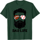 Football Baseball Dad Messy Hair Beard Football Baseball Dad T-Shirt - T-Shirt | Forest