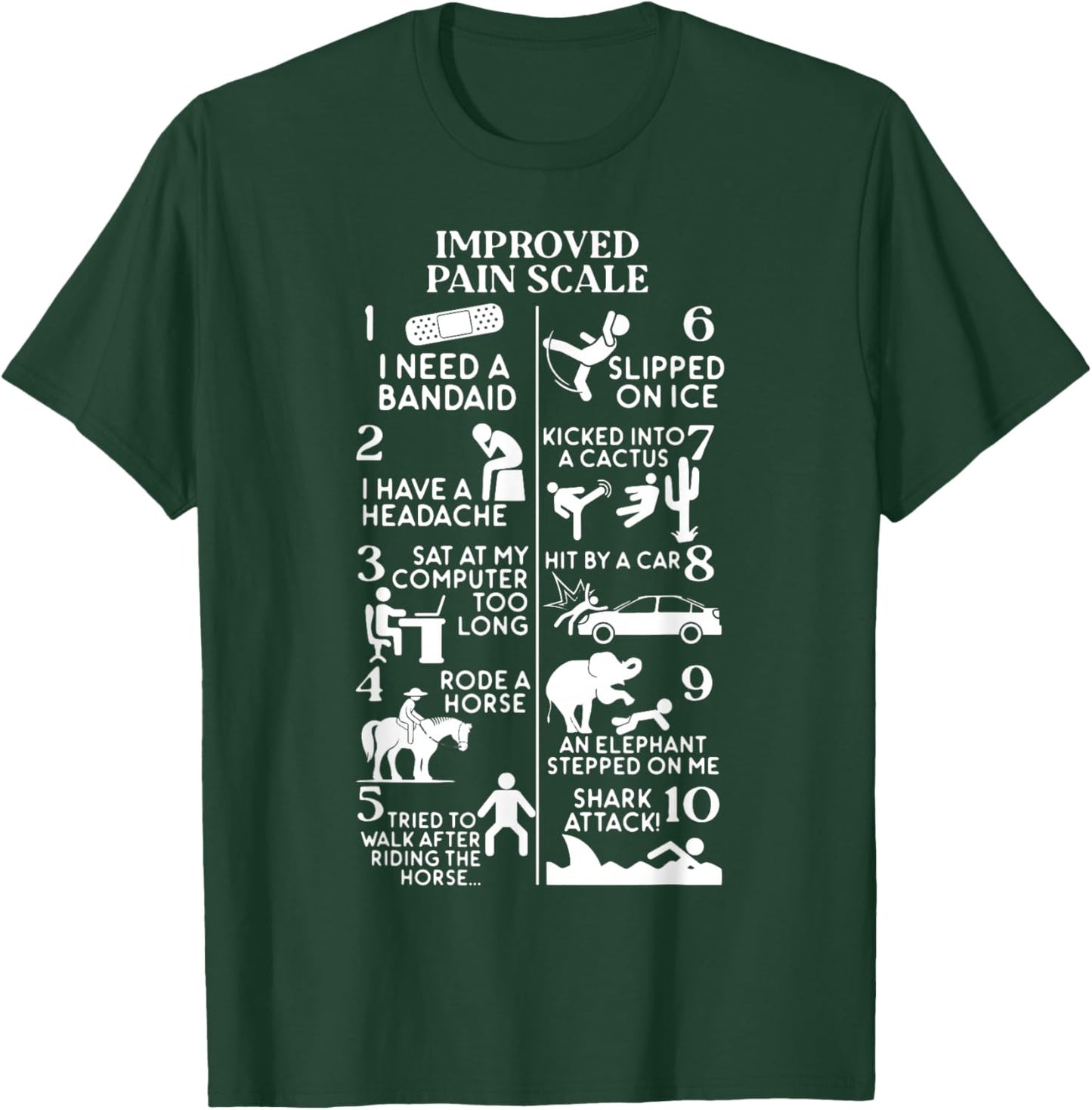 Medical Office Improved Pain Scale PT Therapist Rehab T-Shirt - T-Shirt | Forest