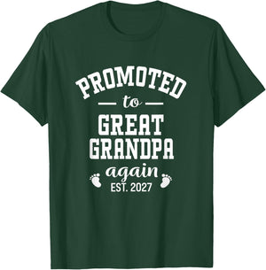 Promoted to Great Grandpa Again 2027 Grandfather Men T-Shirt - T-Shirt | Forest