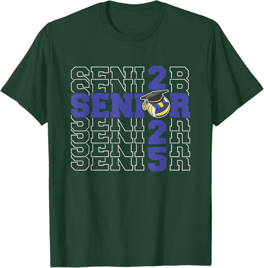 Class of 2025 Volleyball Senior Night T-Shirt - T-Shirt | Forest