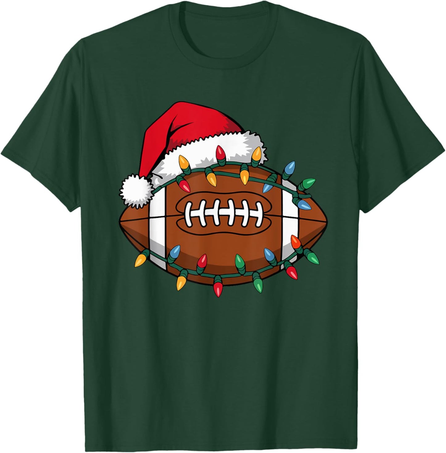 Boys Christmas Football Kids Football Christmas Women Men T-Shirt - T-Shirt | Forest