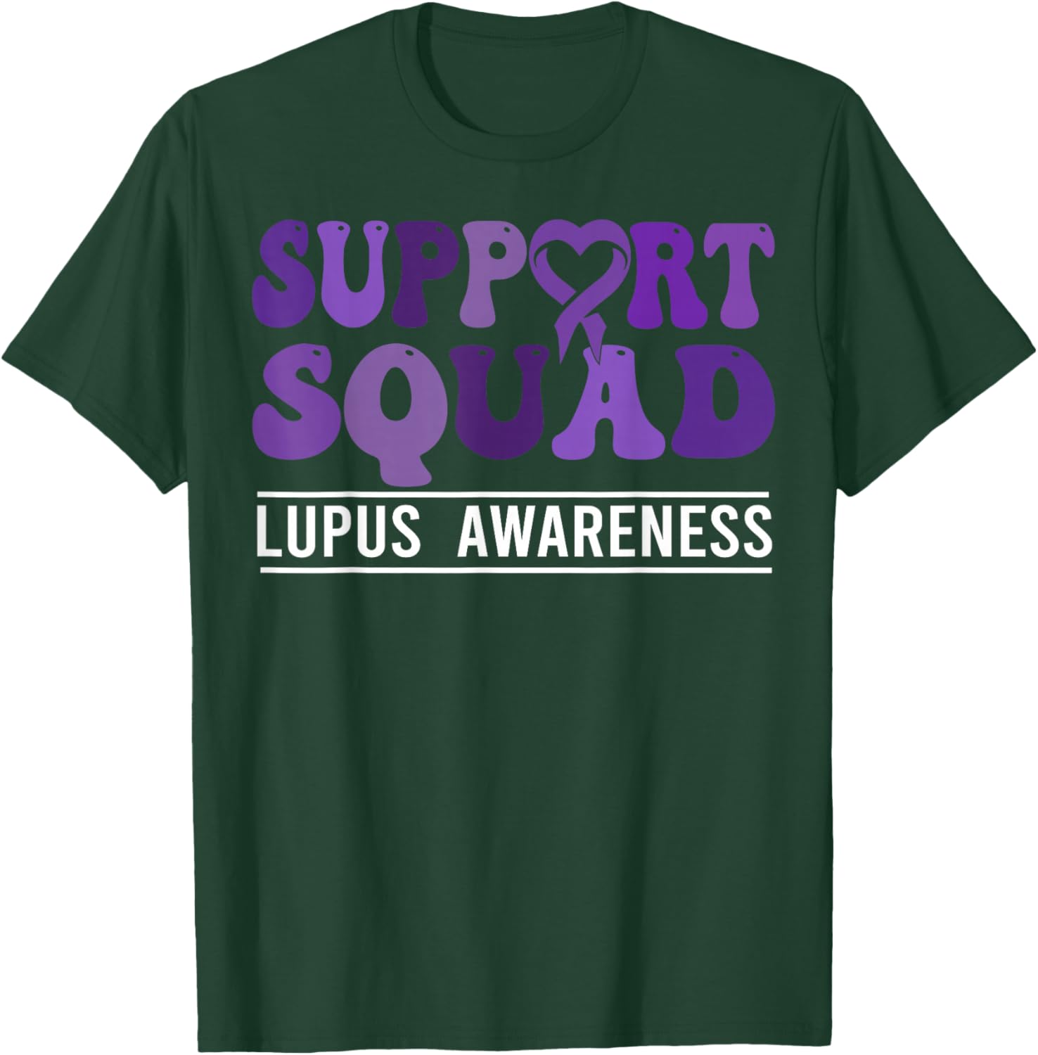 Lupus Awareness Support Retro Women Lupus Awareness Warrior T-Shirt - T-Shirt | Forest