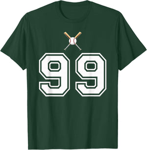 99 Number Baseball Style Vintage White T-Shirt - T-Shirt | Forest