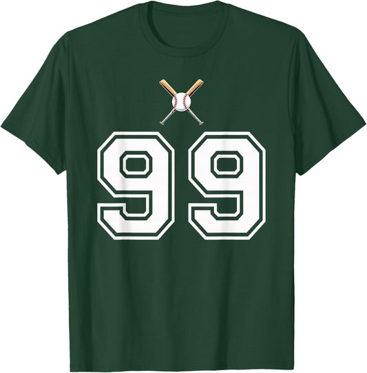 99 Number Baseball Style Vintage White T-Shirt - T-Shirt | Forest