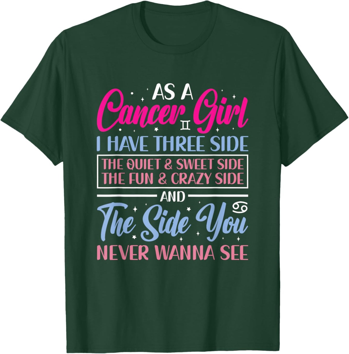 Cancer Girl Cancer Zodiac Sign Astrology Astrological Sign T-Shirt - T-Shirt | Forest