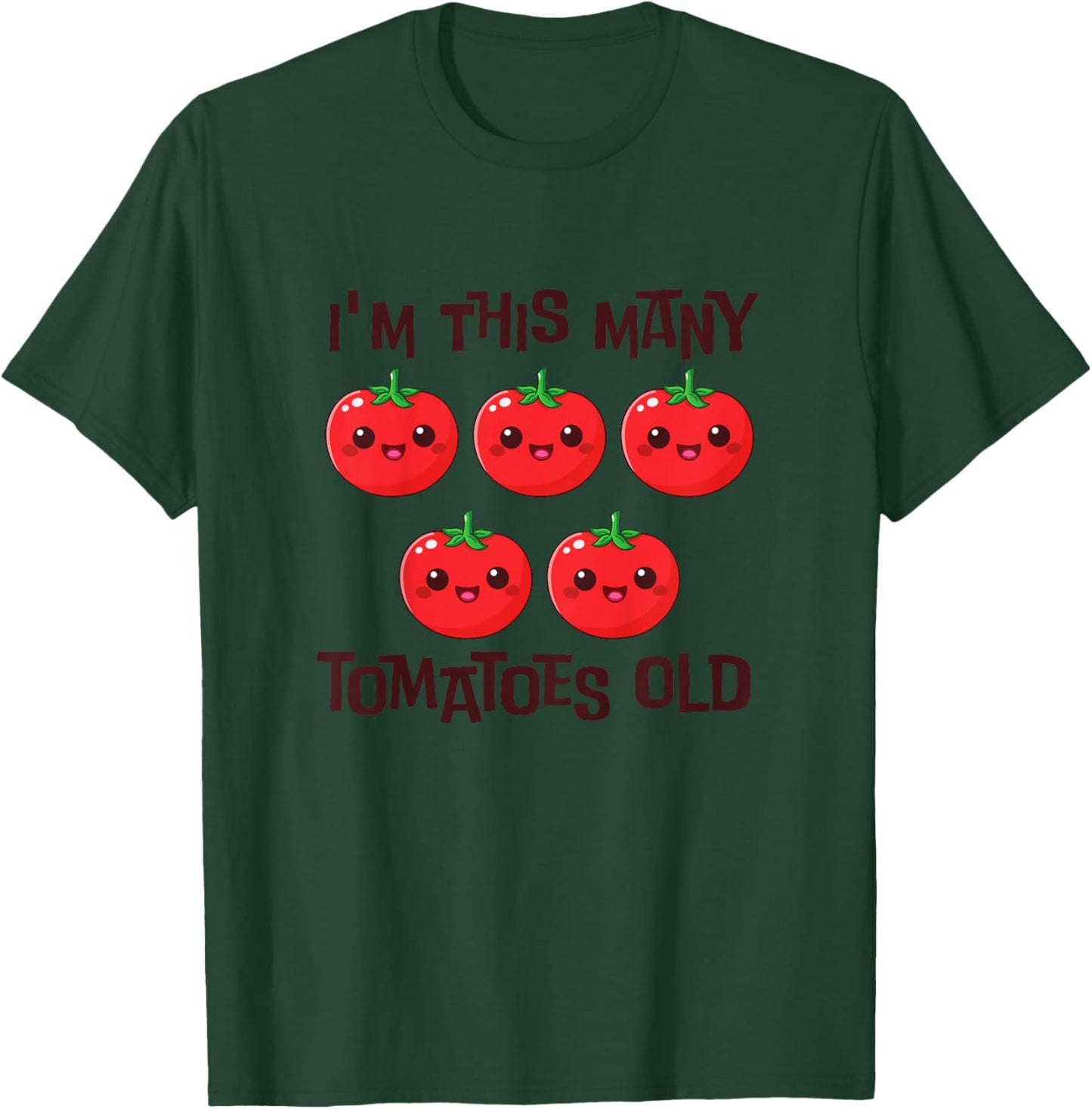 Kids I'm This Many Tomatoes Old - 5th Birthday 5 Years Old Bday T-Shirt - T-Shirt | Forest