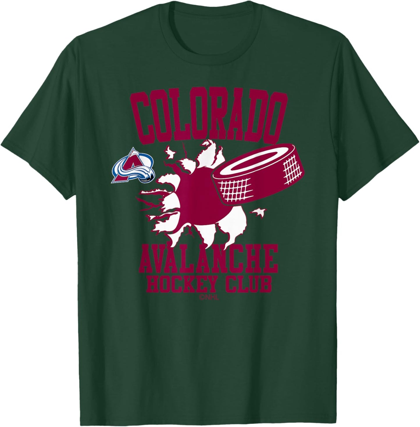 Colorado Avalanche Puck Burst Navy NHL Officially Licensed T-Shirt - T-Shirt | Forest