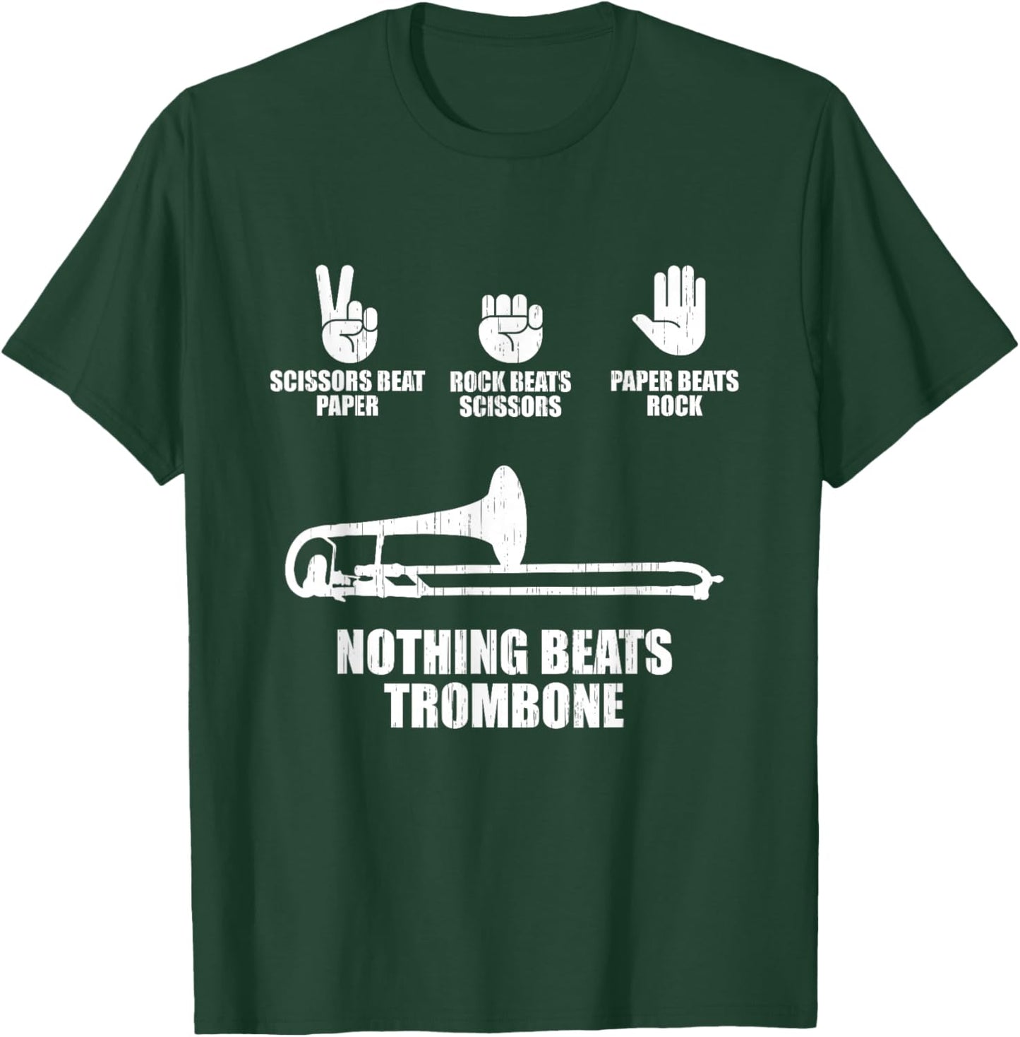 Rock Paper Scissors Marching Band Shirt Funny Trombone Lover T-Shirt - T-Shirt | Forest