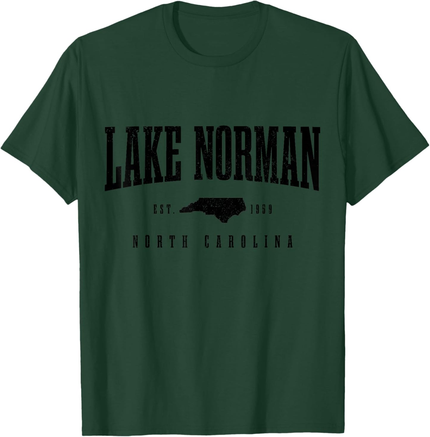 Lake Norman North Carolina Vintage Pride State Map Souvenir T-Shirt - T-Shirt | Forest