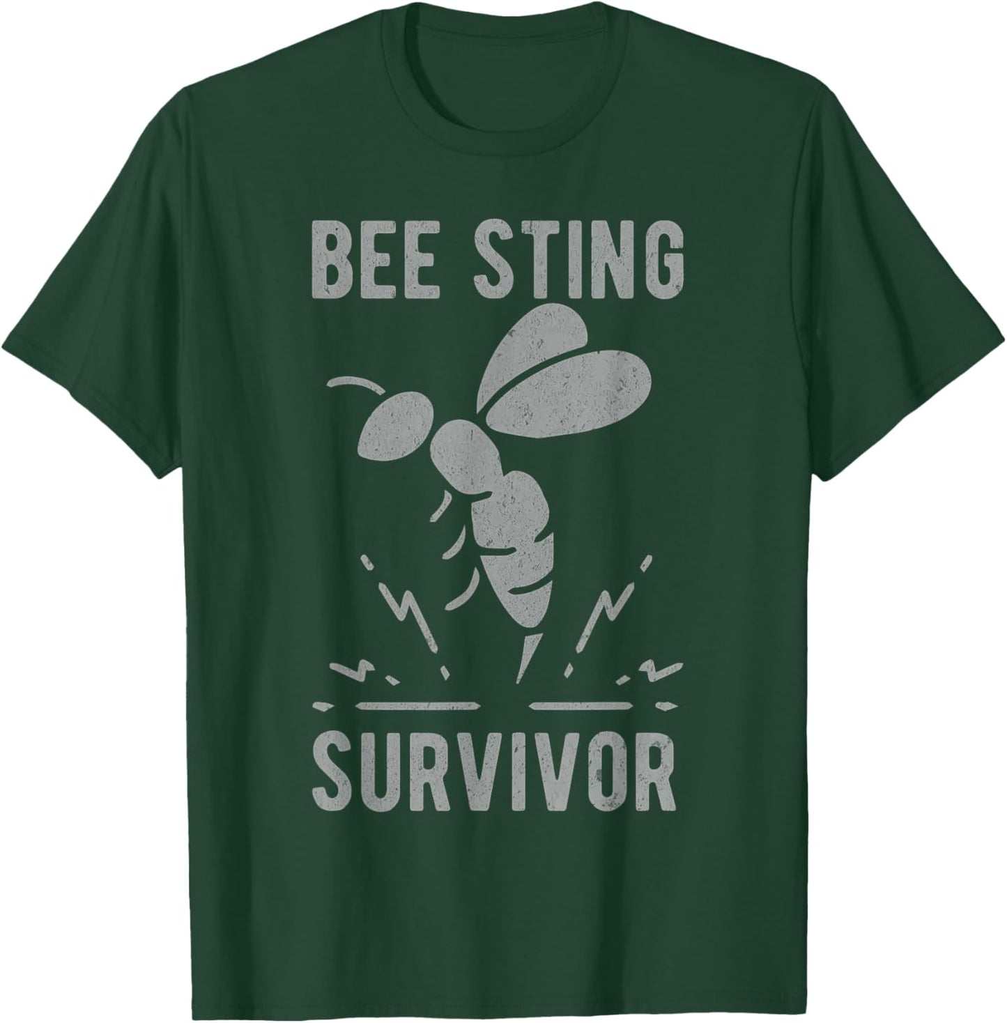 Vintage Bee Sting Survivor I Survived a Bee Sting Bee Keeper T-Shirt - T-Shirt | Forest