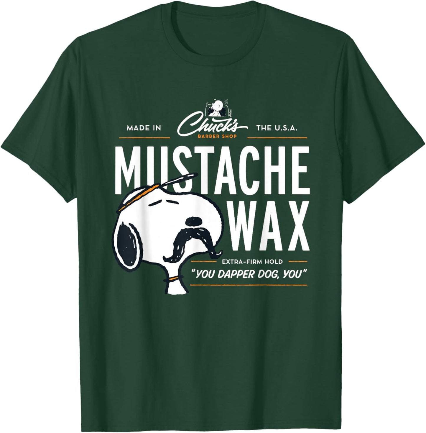 Peanuts Snoopy Mustache Wax T-Shirt - T-Shirt | Forest